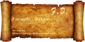 Faragó Ditta névjegykártya
