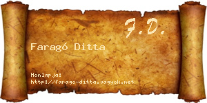 Faragó Ditta névjegykártya